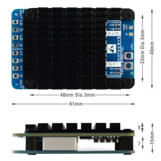 Original MATEK MATEKSYS PM20S-2 POWER MODULE With Two Independent Step-Down Voltage Regulators 9V-85V in 4-20S for RC Drone